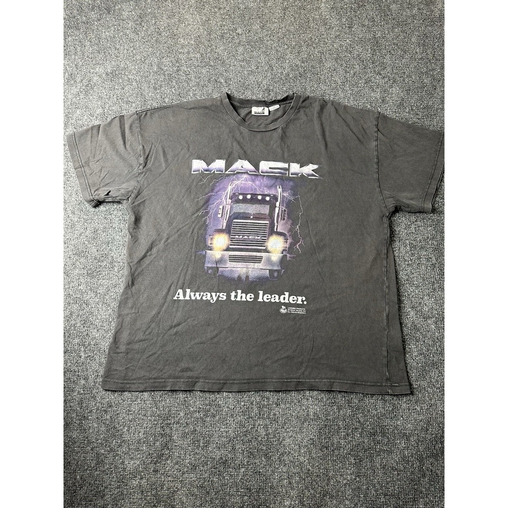 Mens Mack Graphic Truck Logo Gray T Shirt, Size XL